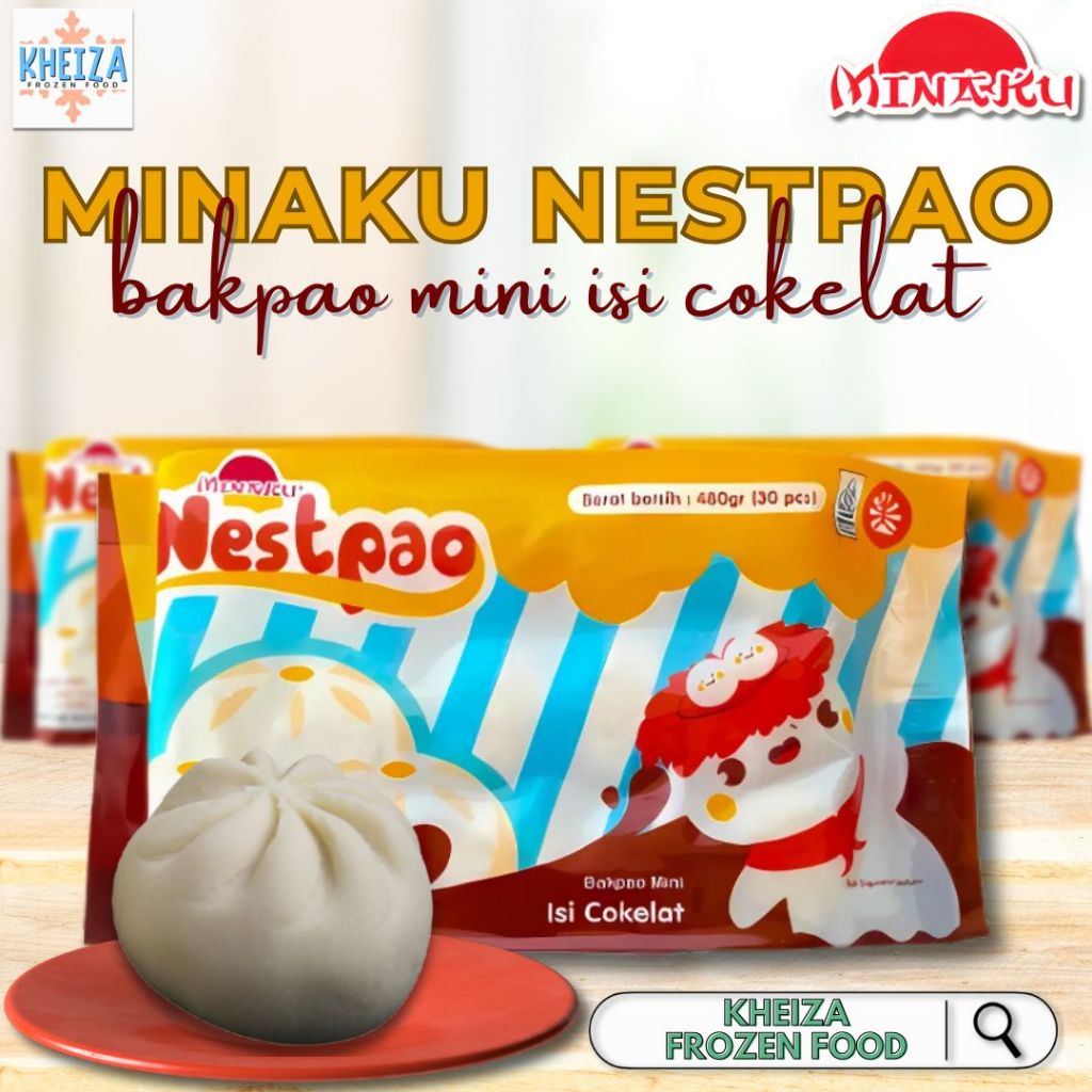

MINAKU Nestpao MiniPao Cokelat - Bakpao Mini Pao Coklat isi 30pcs Siap Santap - Kheiza Frozen
