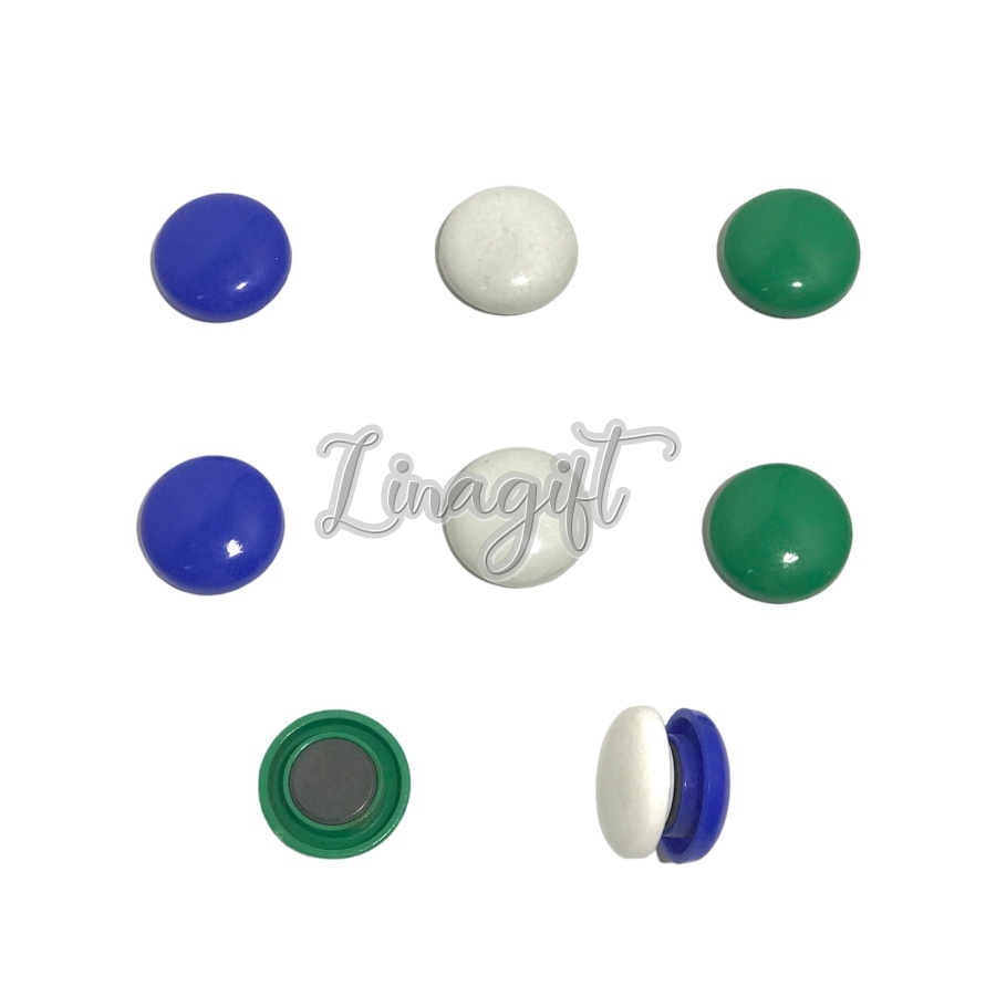 

(12pcs) MAGNETS WHITEBOARDS - MAGNETIC UKURAN 3 X 3 X 1 / BLUE WHITE GREEN POLOS