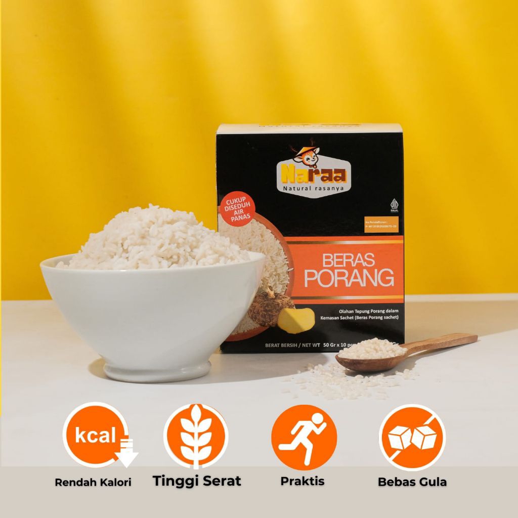 

Naraa Beras Porang Konjac Organik Sachet @50gram [Beli 10pcs Gratis 1pcs]