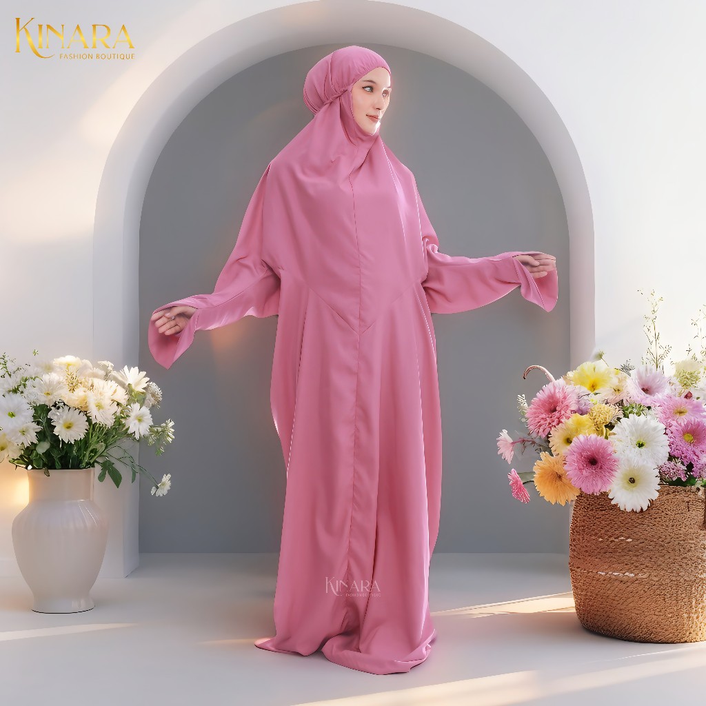 Mukena Terusan Dewasa Polos Katun