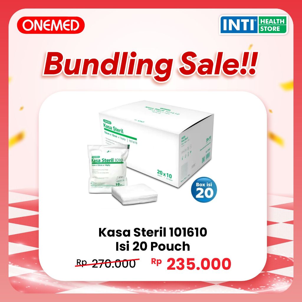 BUNDLING | Onemed Kasa Steril 101610 | Kasa Steril 10x10cm 16ply 10 pcs (20 POUCH)