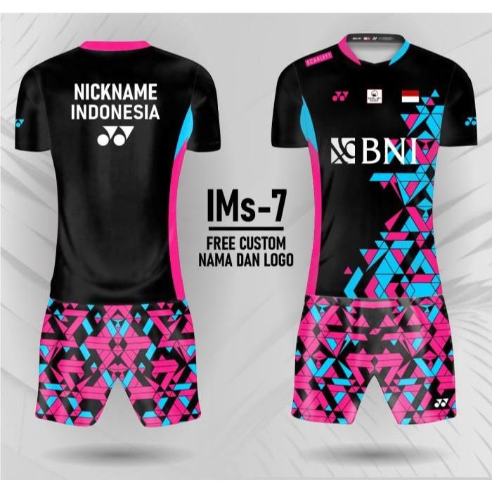 Setelan Jersey Badminton Indonesia Open 2022 / Jersey Badminton Indonesia Free Custom Nama dan Logo