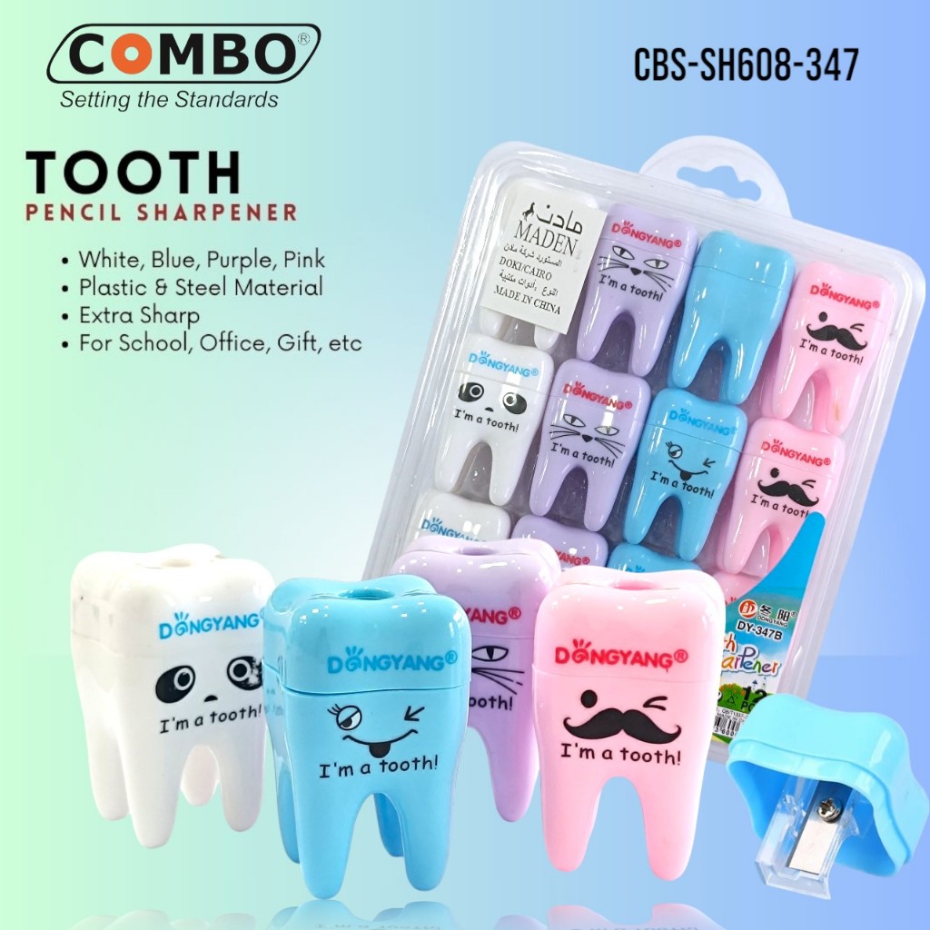 

(1 PACK) Serutan Pensil Tooth / Rautan Pensil Tooth / Pencil Sharpener SH-608 / Pencil Sharpener SH-608 / Serutan Pensil Lucu / Single Hole Pencil Sharpener COMBO
