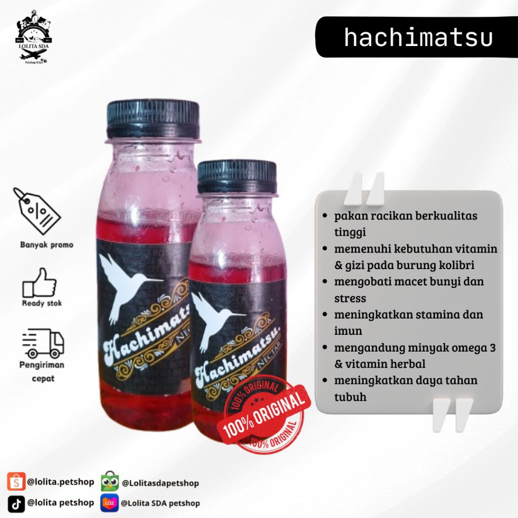 HACHIMATSU/ nektar pakan burung/ nectar minum burung/ nectar md