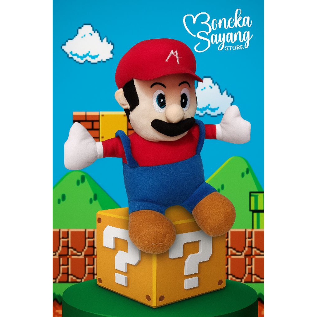 Boneka super mario boss | boneka viral mario boss | Boneka ukuran L (T=40cm)| super mario bos gemes