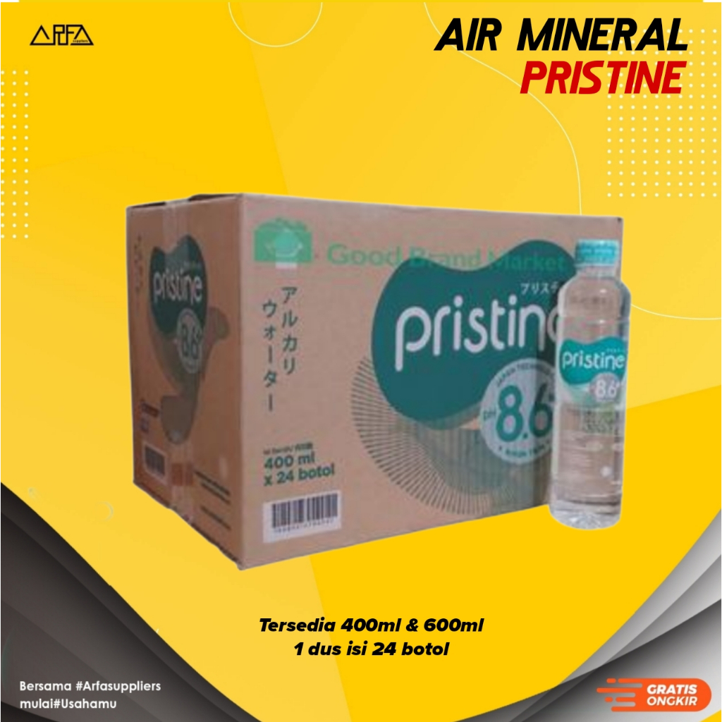 

Air Mineral Pristine 400ml & 600ml (1dus isi 24botol)