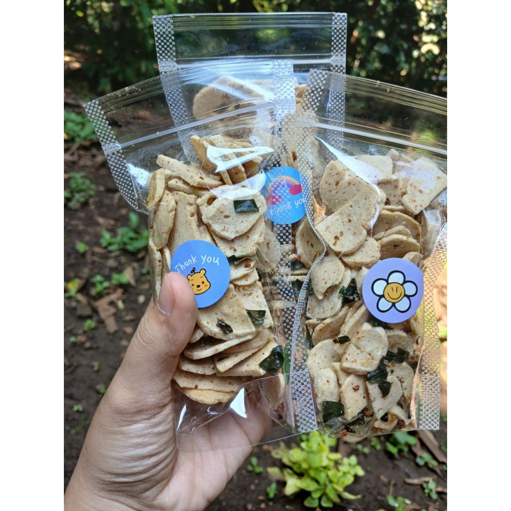 

Basreng daun jeruk Original kemasan 100 gram baso goreng renyah dan kriuk