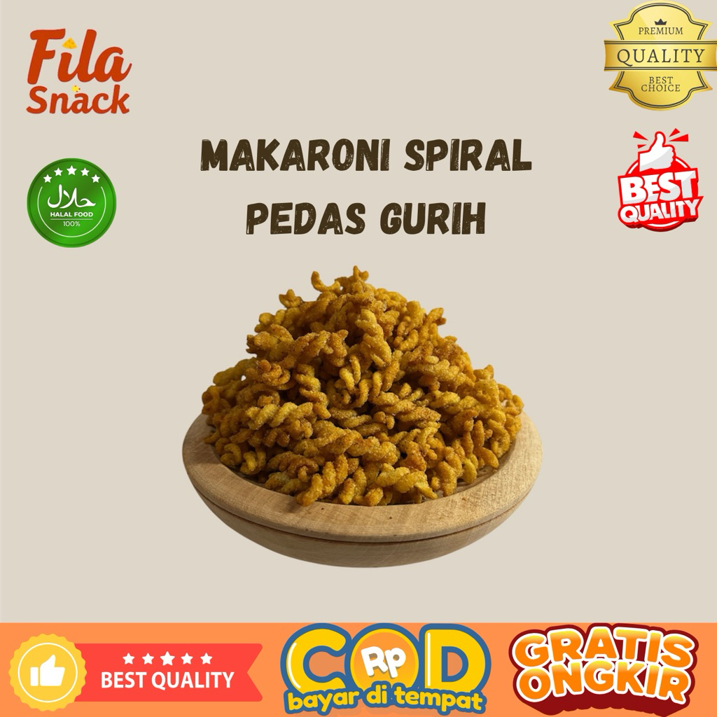 

Makaroni Spiral Kering Rasa Pedas 200gr / 500gr – Snack Pedas Kekinian Bikin Melek!