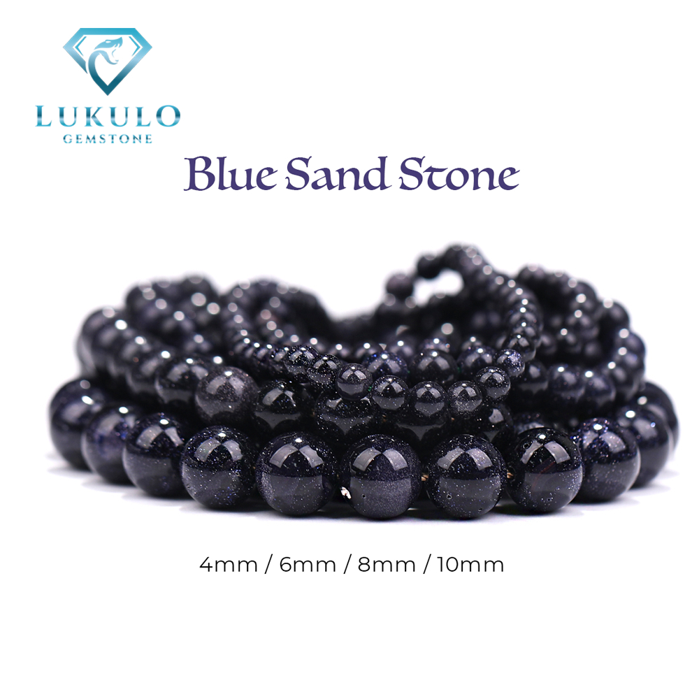 Lukulo Gemstone Manik Batu Alam Pasir Mas Biru Blue Sandstone