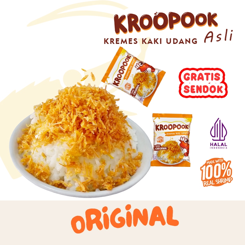

12 pcs x 3.9 gr KROOPOOK Kremes Kaki Udang Original Flavour (Furikake)