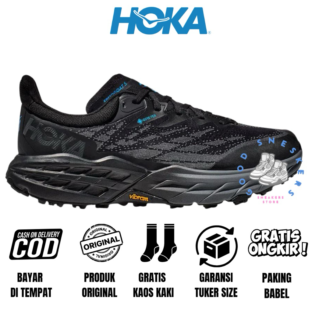 Sepatu Running Trailrun Hiking Hoka Original Hoka Speedgoat 5 Black