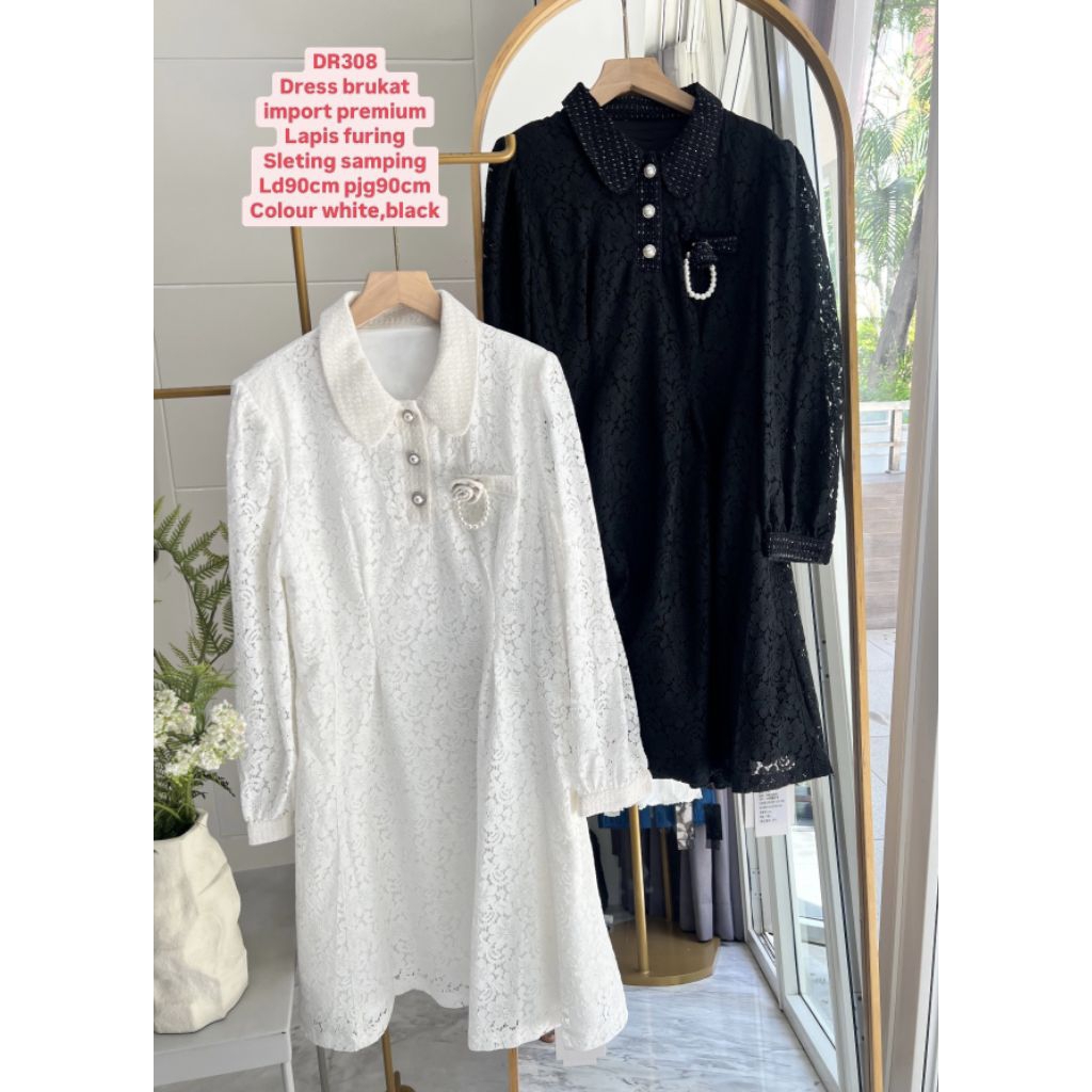 PAKAIAN WANITA BAJU MINI DRESS BRUKAT 08 "