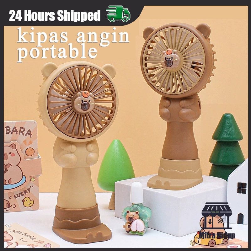 HYTRA 5000mah Mini Handy Fan Portable Stand Kipas Lipat Portable Dudukan Ponsel Fan Kipas Angin Fan 