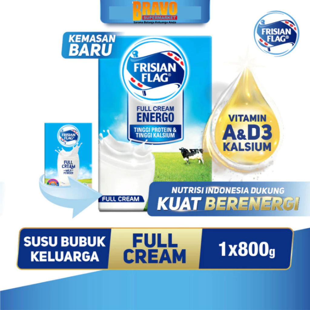 

Bravo Bojonegoro - Frisian Flag Kompleta Susu Bubuk Rasa Full Cream , Vanilla & Cokelat 800GR