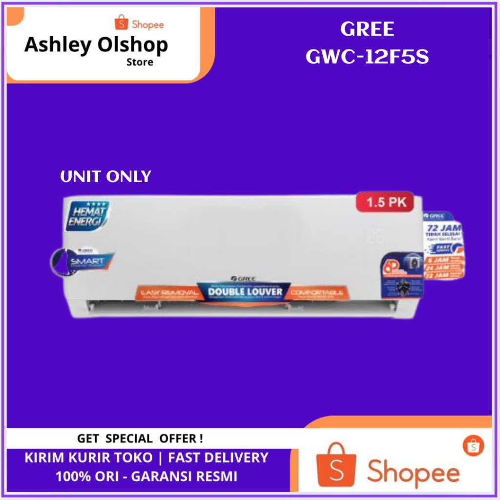 AC GREE Inverter 1.5PK GWC 12 F5S inverter GREE GWC12F5S 1.5 PK R32