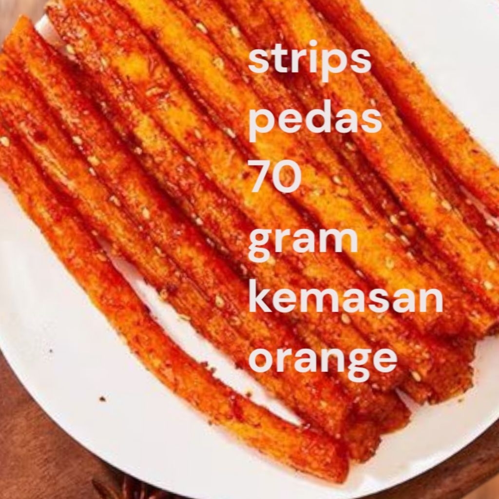 

Makanan Ringan Camilan Pedas Snack pedas strip spicy 70 gram kemasan orangen