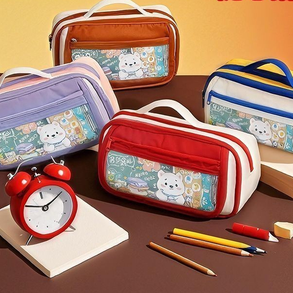 

Kotak pensil gaya retro baru kotak alat tulis pensil
