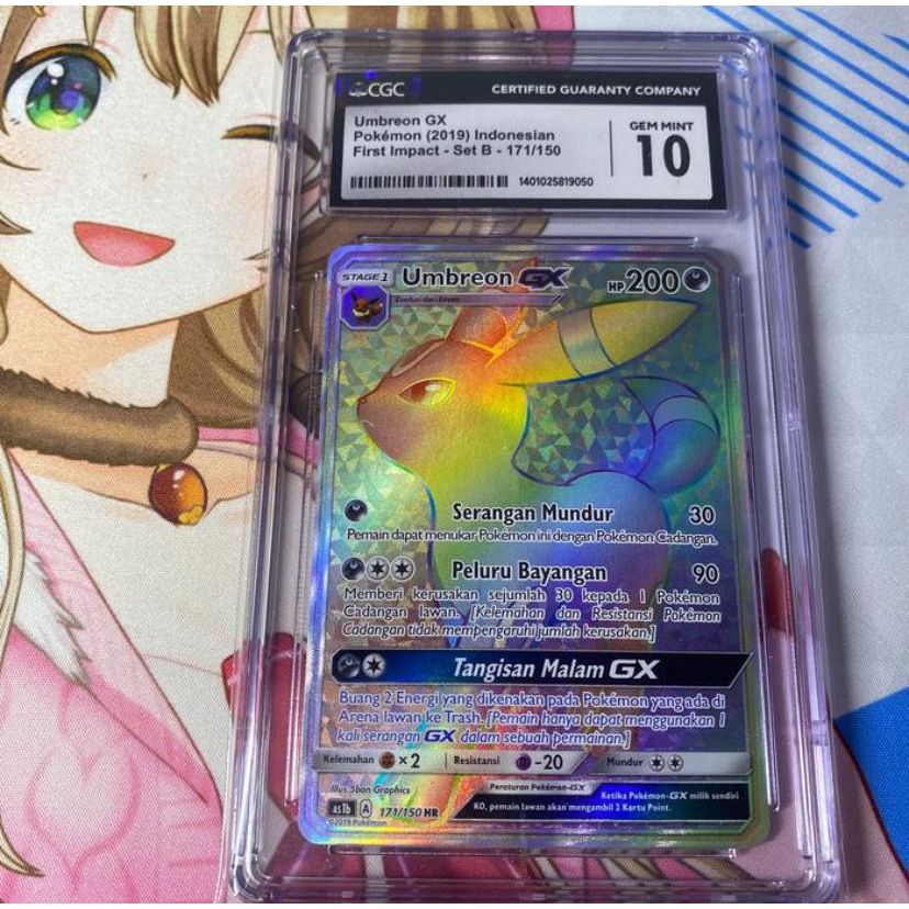 Kartu Pokemon TCG ID Indonesia SM AS1b Umbreon GX HR CGC 10 PSA