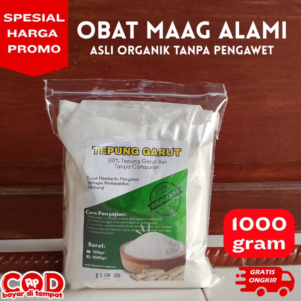 

Tepung Pati Garut Premium 1 Kg Tepung Garut Asli Obat Maag Asam Lambung