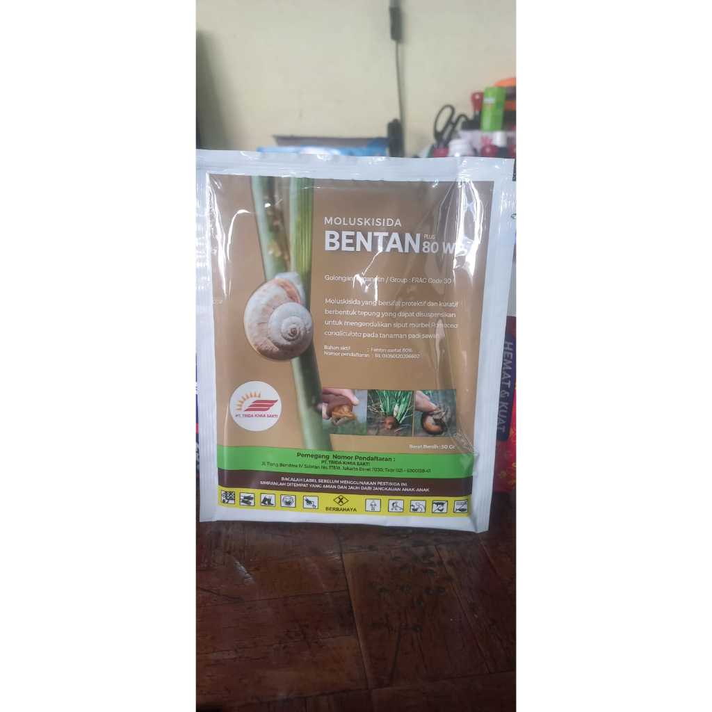 Bentan 80 wp (fentin asetat 80%) Moluskisida Pengendali Hama keong sawah kemasan 50 gram