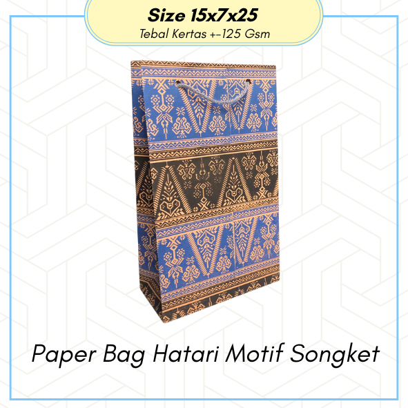 

PAPER BAG HATARI UNTUK WAFER DAN TEH PUCUKK MOTIF SONGKET UKURAN 15x7x25 / PAPERBAG 2 WARNA / TAS KERTAS BAHAN CRAFT/ TAS SOVENIR / GIFT BAG/ PAPERBAG PERNIKAHAN