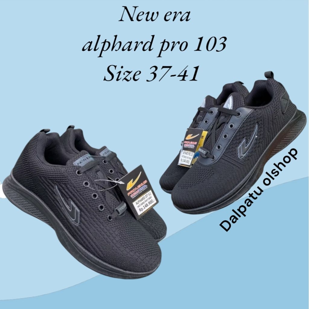 New era sepatu sekolah hitam tali new era alphard pro 103