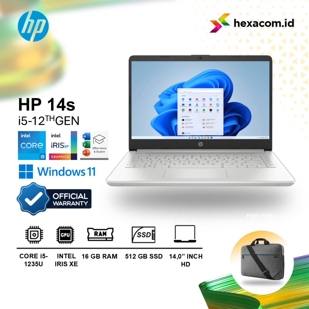 Laptop HP 14s i5 1235U RAM 16GB 512GB SSD 14" FHD Windows 11 OHS