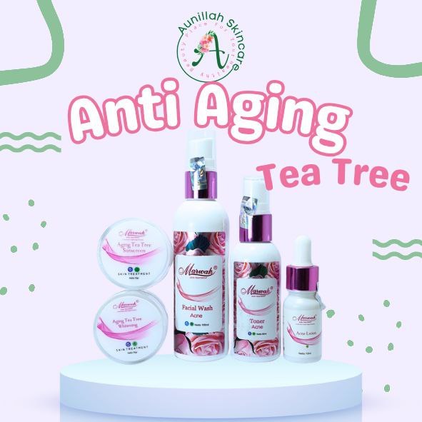 Marwah Skincare Anti Aging Tea Tree Paket Wajah Berminyak Flek Hitam Anti Penuaan