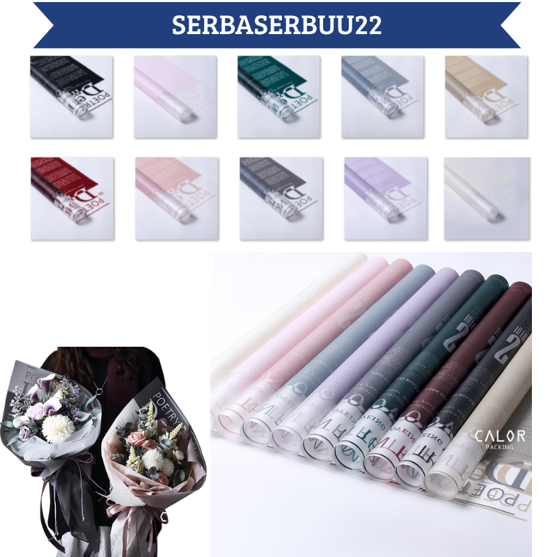 

Isi 20 LEMBAR Kertas Buket Bunga Transparan Flower Wrapping Letter Waterproof Cellophane KB031 SS22