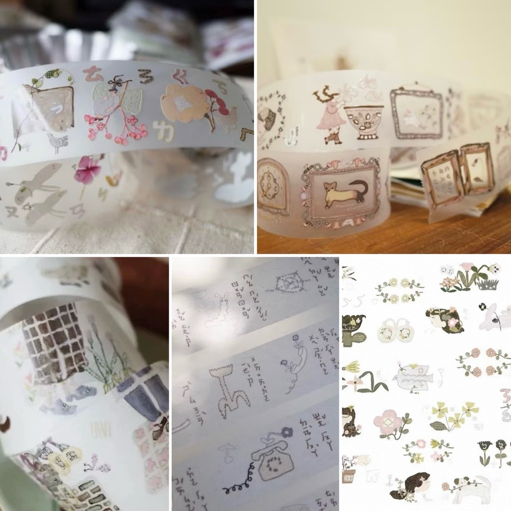 

[Sample] Misshoegg Washi & PET Tape - phonetic Garden . collectible box . garden corner . little blue flower . flower girl