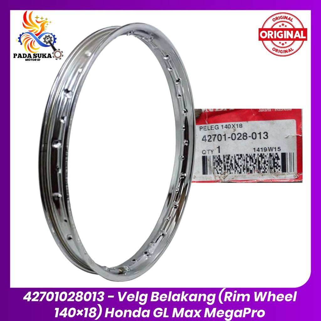 Velg depan GL Pro (Rim Wheel 140×18) Honda GL Max MegaPro - 42701028013 Original AHM 100%