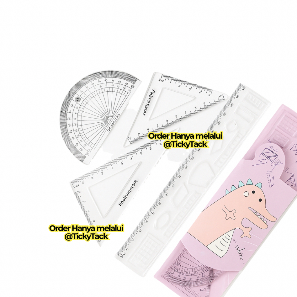 

033 Set 4 Penggaris Dompet Berkarakter Lucu 4 In 1, Penggaris Busur, Segitiga Sama Sisi dan Sama Kaki 20 Cm, Alat Tulis Sekolah, Penggaris Lucu, Alat Tulis Kreatif, Penggaris Mini, Penggaris Desain Unik