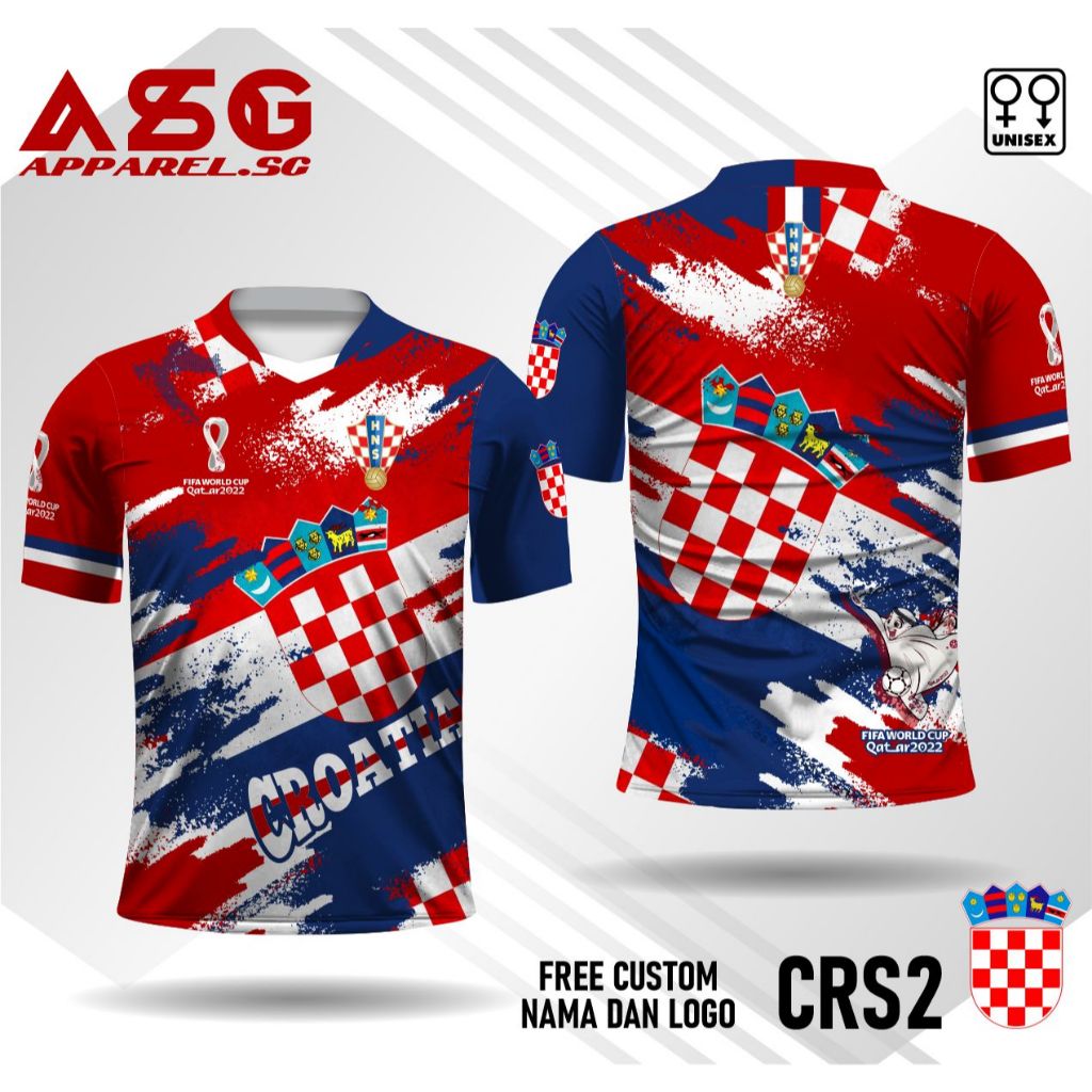 jersey kaos kroasia croatia piala dunia qatar 2022 - merah lengan pendek