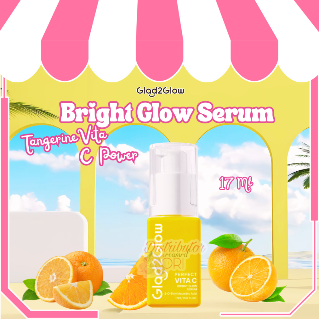 Glad2Glow Perfect Vita C Bright Glow Serum 17ml | Distributor Cream Ori