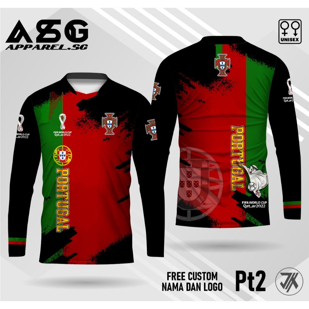 jersey kaos portugal piala dunia qatar 2022 lengan panjang
