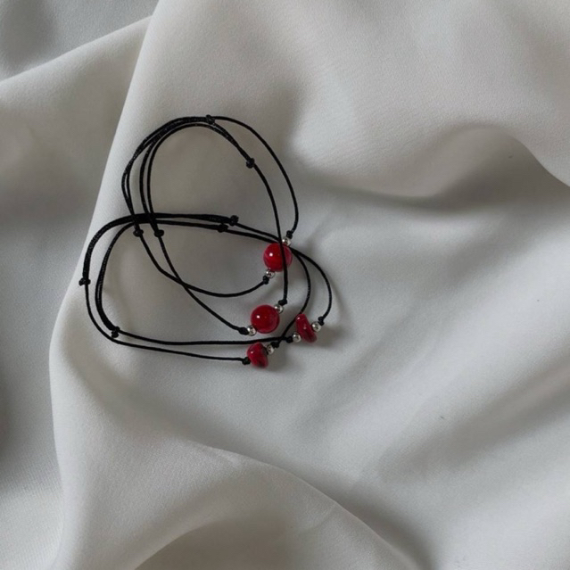 ⊹ ࣪ ˖ red couple bracelet | marmer stone couple bracelet | gelang couple | eastheticnona