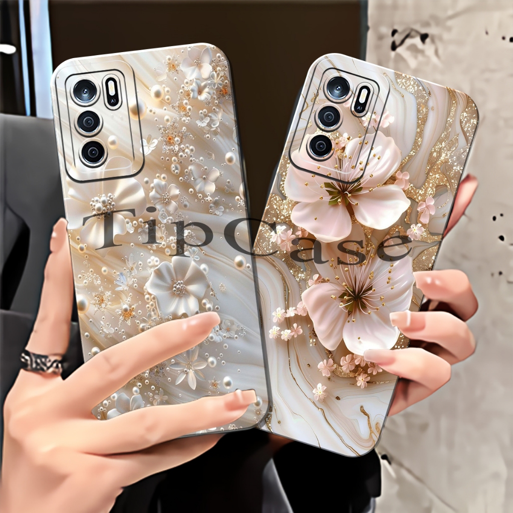 Case Hp Untuk Oppo A16/ A54s/ A54  Fashion Case Silikon Lentur Procamera  Motif Bunga Aesthetic