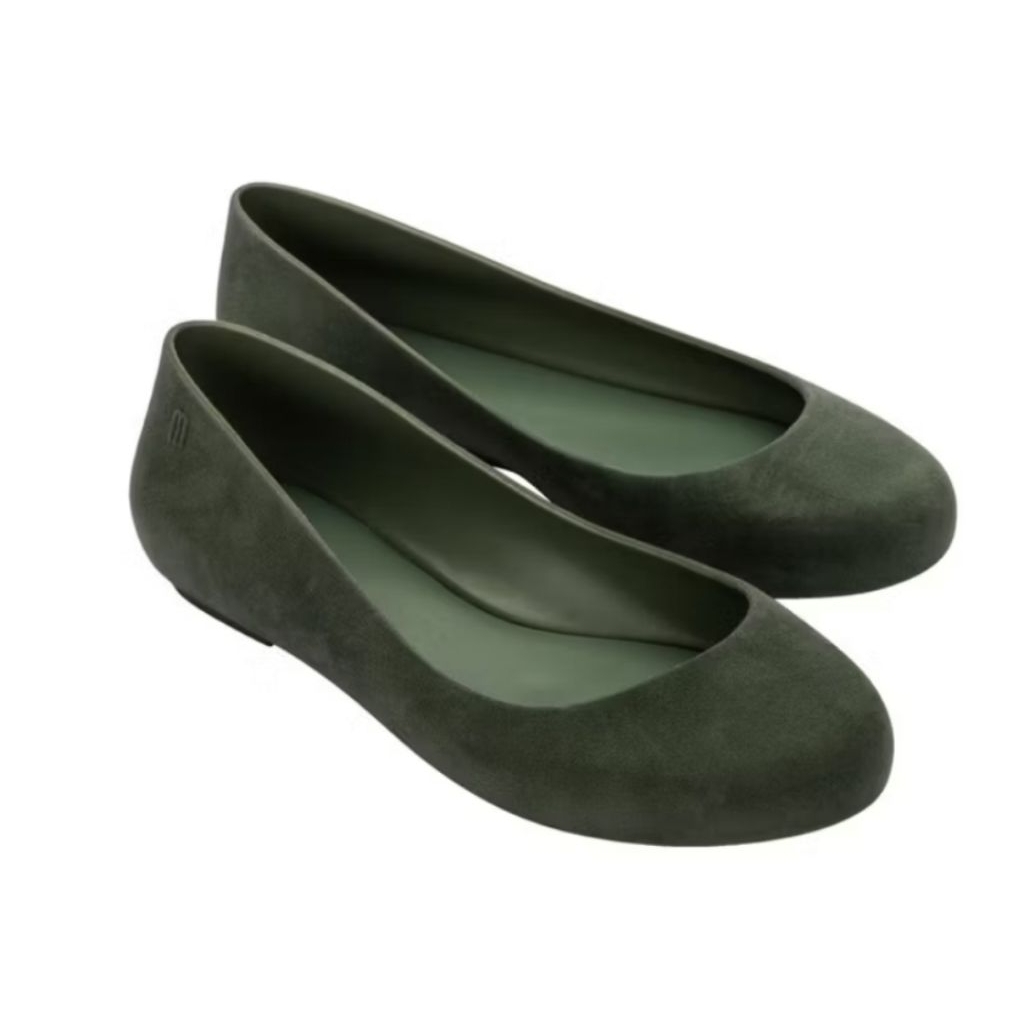 Sepatu Melissa Sweet love basic velvet Green Flocked Size 37 Original 1000%