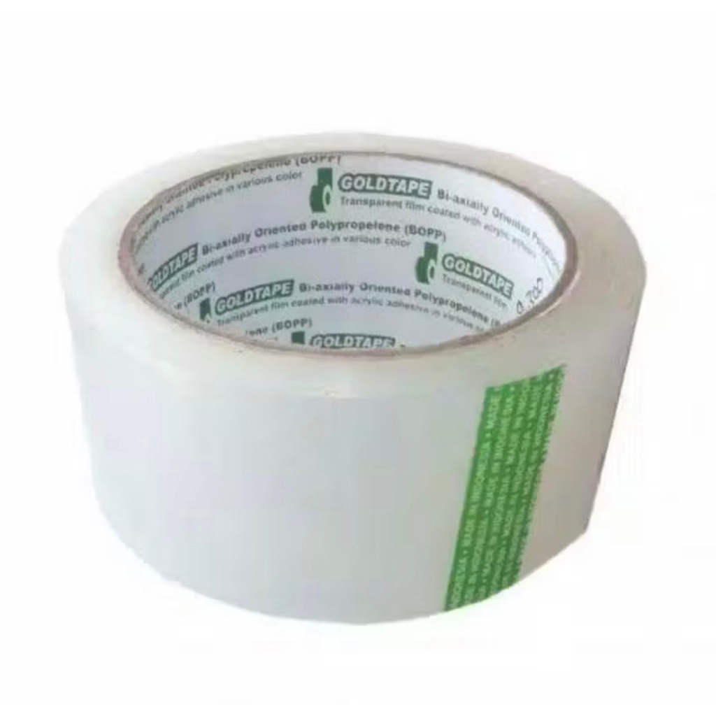 

Sale ‼️ SOLASI BENING GOLDTAPE HIJAU Transparant 90yard / opp naci bening lakban packing plester plaster isolasi
