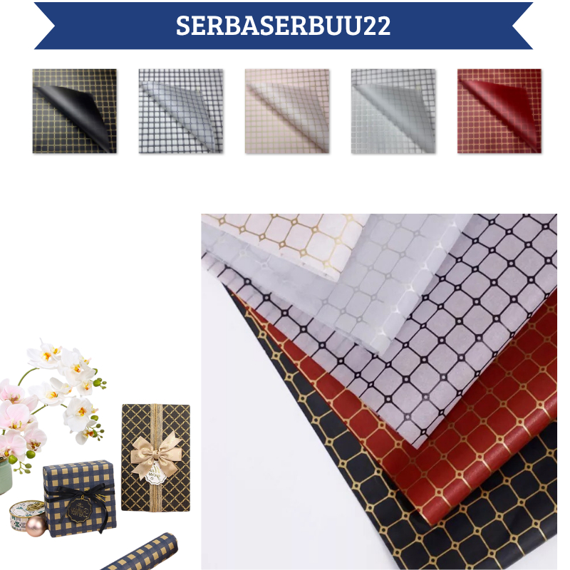 

Kertas Buket Bunga Motif Kotak Cellophane Goldline Flower Wrapping Paper Kertas Kado KB050 SS22