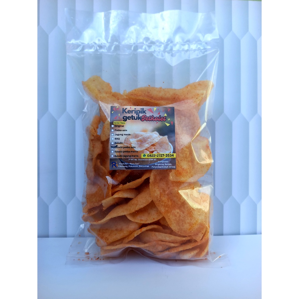 

Keripik Singkong Getuk Jetkolet Khas Magelang Balado Pedas Asin Ukuran M