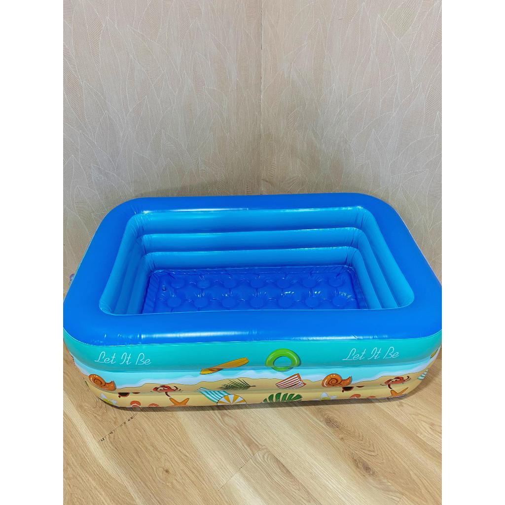 Kolam Renang Anak 120Cm 3Ring Aquatic Kr120/ Kolam Persegi Mandi Bola / Kolam Keluarga Alas Gelembung Kolam Renang Baby Spa Family Pool Aquatic