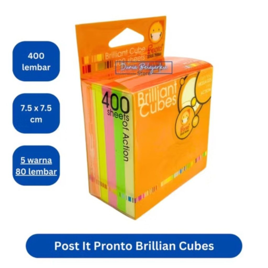 

Sticky Note Pronto Brilliant Cubes Pronto 75x75 mm 5