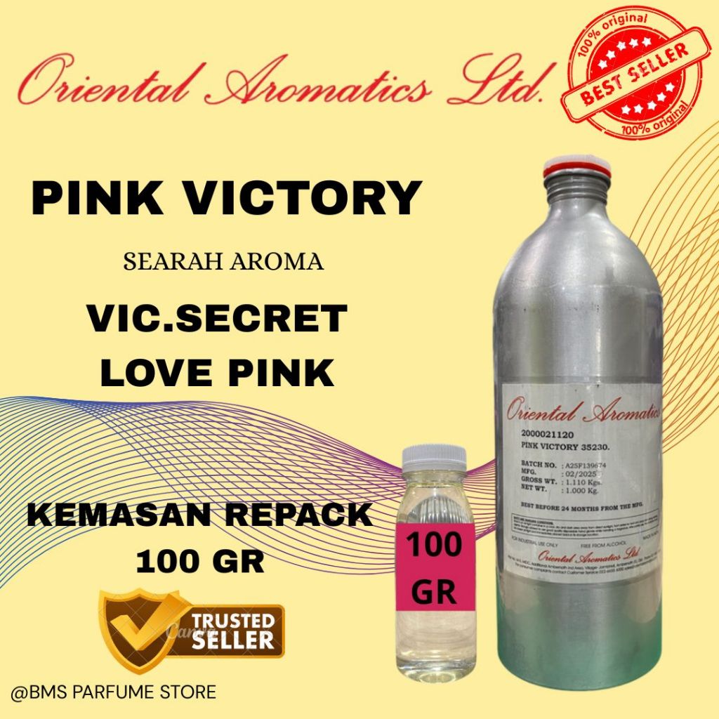 100 GR REPACK PINK VICTORY BY ORIENTAL AROMATIC SEARAH VIC.SECRET LOVE PINK BIBIT MURNI ORIGINAL PAB