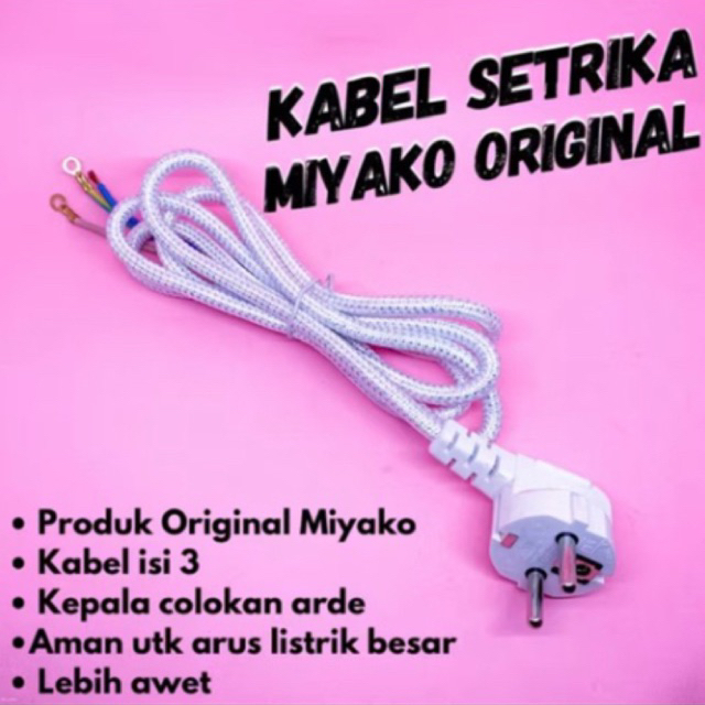 kabel setrika miyako (original) 1000 1008 1009