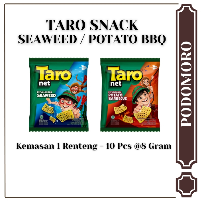 

Taro Snack - Seaweed / Potato Barbeque - 1 Renteng isi 10 Pcs @8 gram - Cemilan Keripik