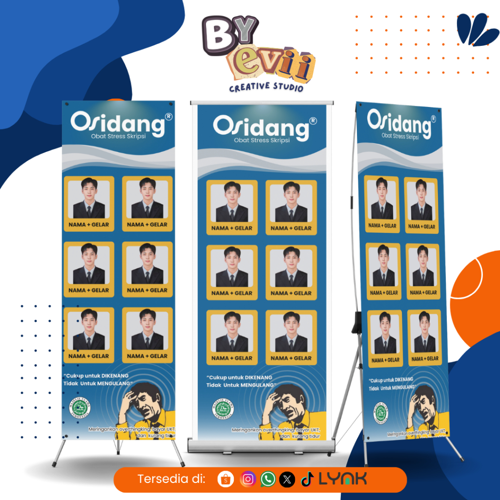 BANNER WISUDA MURAH OSKADON | DESAIN BANNER SIDANG KEKINIAN | X BANNER | BANNER SEMHAS