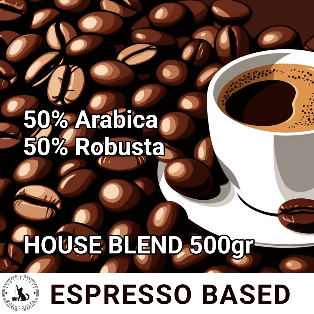 

kopi espresso house blend 500gr, 50%arabica 50%robusta