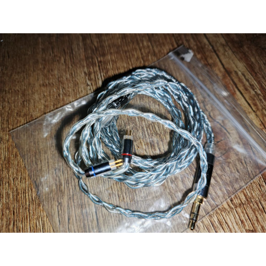 Kabel XINHS Rainbow Blue jack 3.5mm dual pin 0.78mm non mic preloved