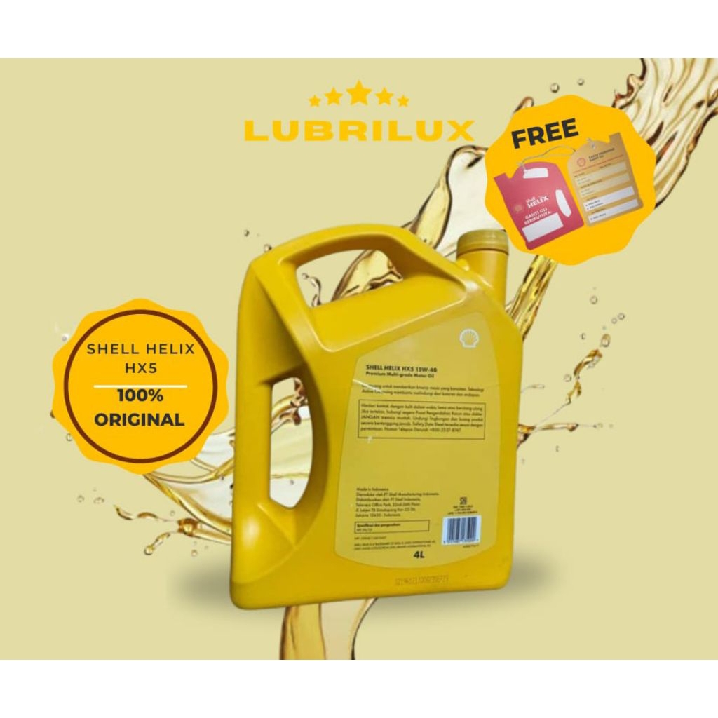 OLI MESIN MOBIL SHELL HELIX HX5 4 LITER ORIGINAL